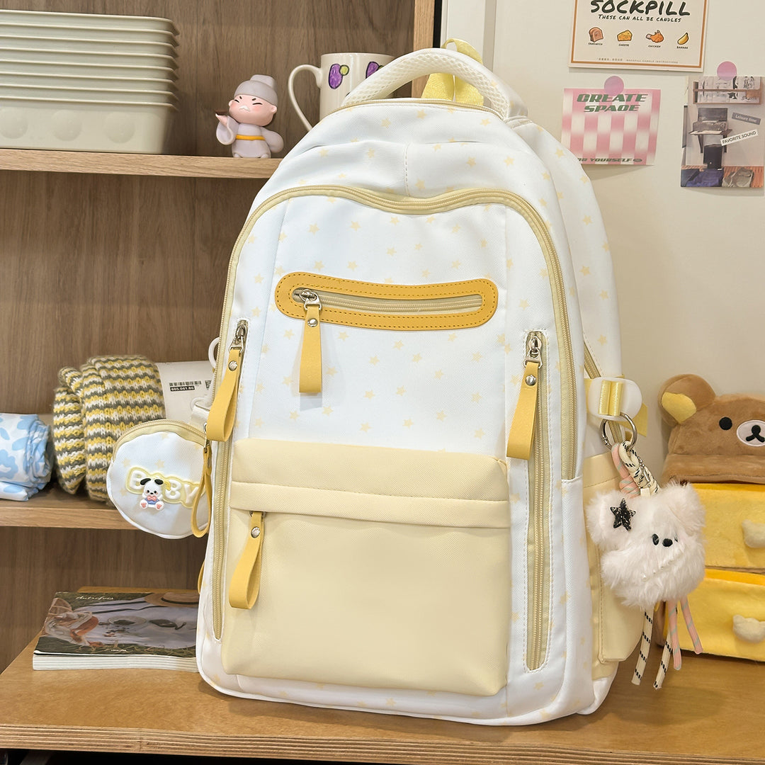 Backpack with Charming Star Applications and Practical Compartments Stornfield