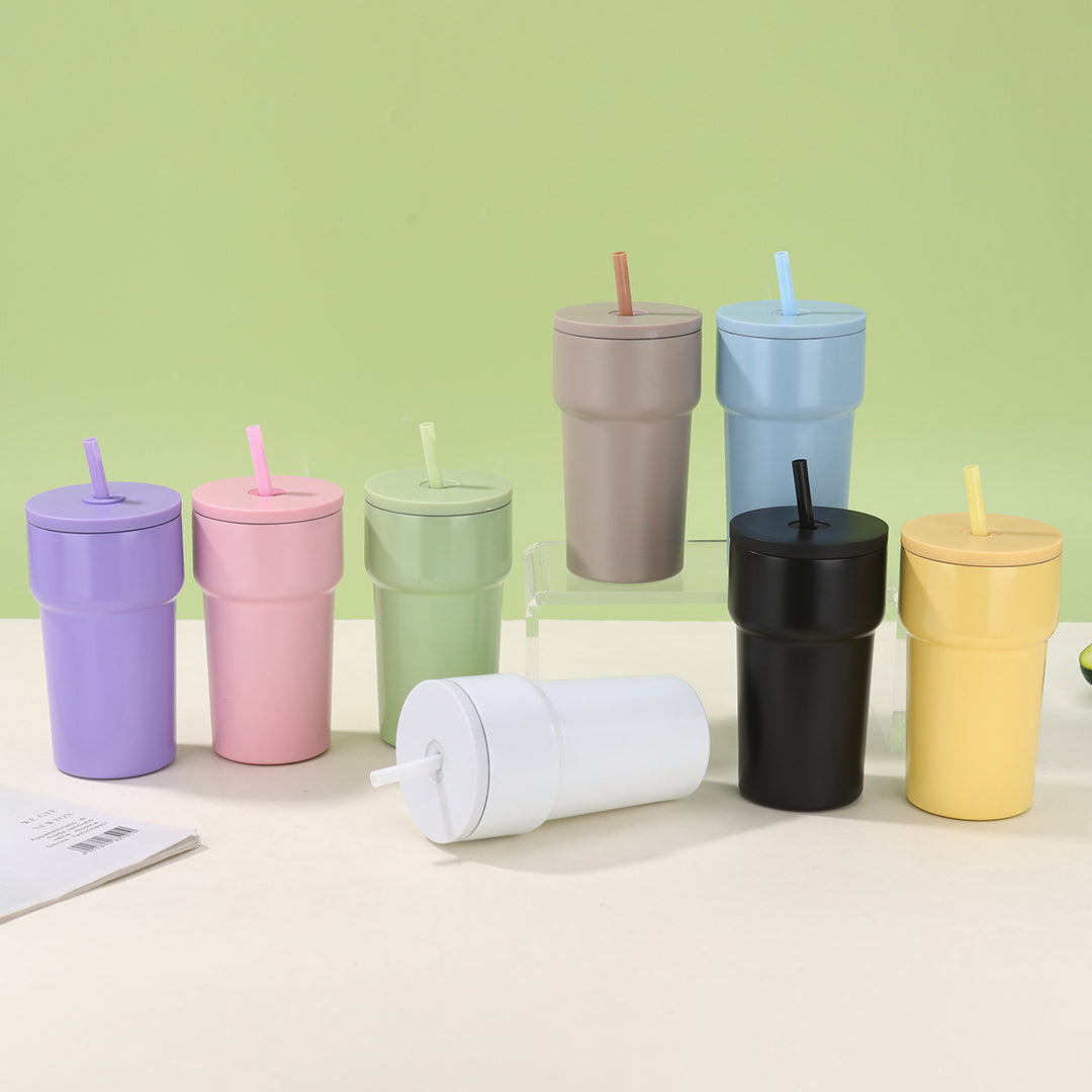 Unisex Insulated Drinking Cup with Dust Protection Lid and Straw Stornfield