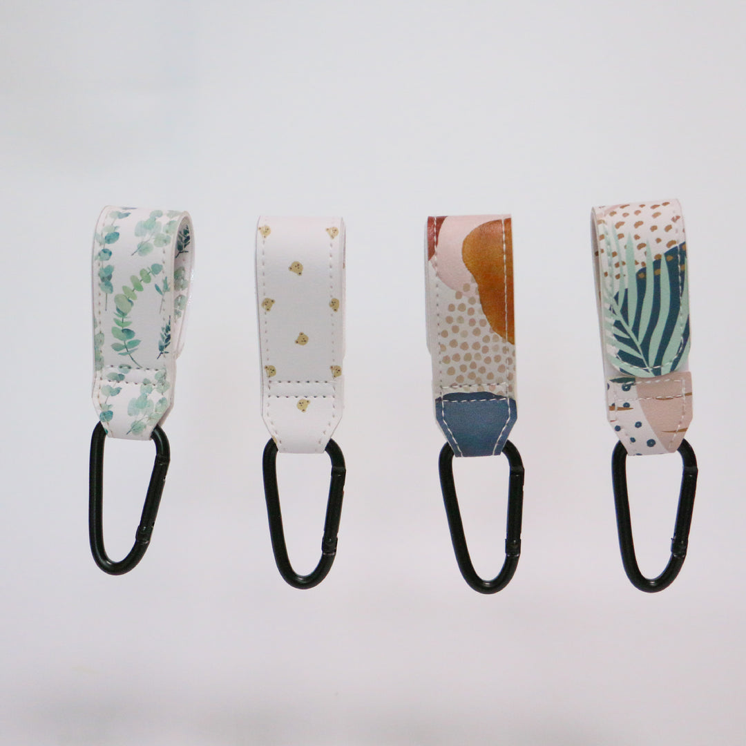 Patterned Leatherette Strap with Metal Carabiner Attachment