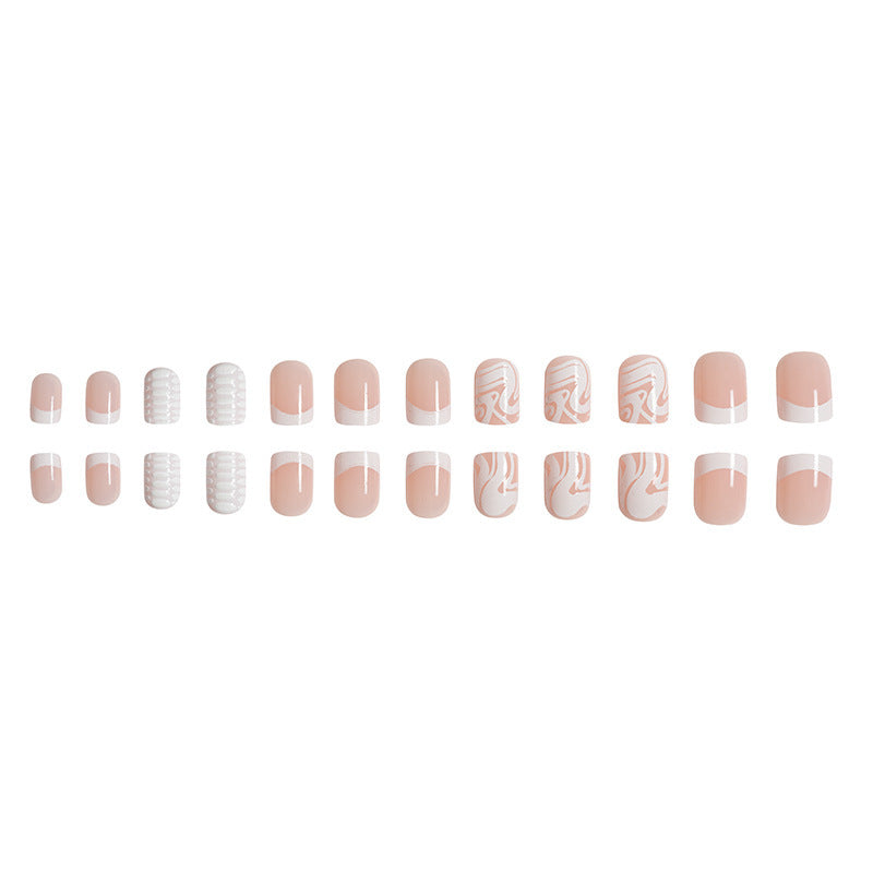 Artistic Acrylic Nail Extensions with Marble Design Stornfield