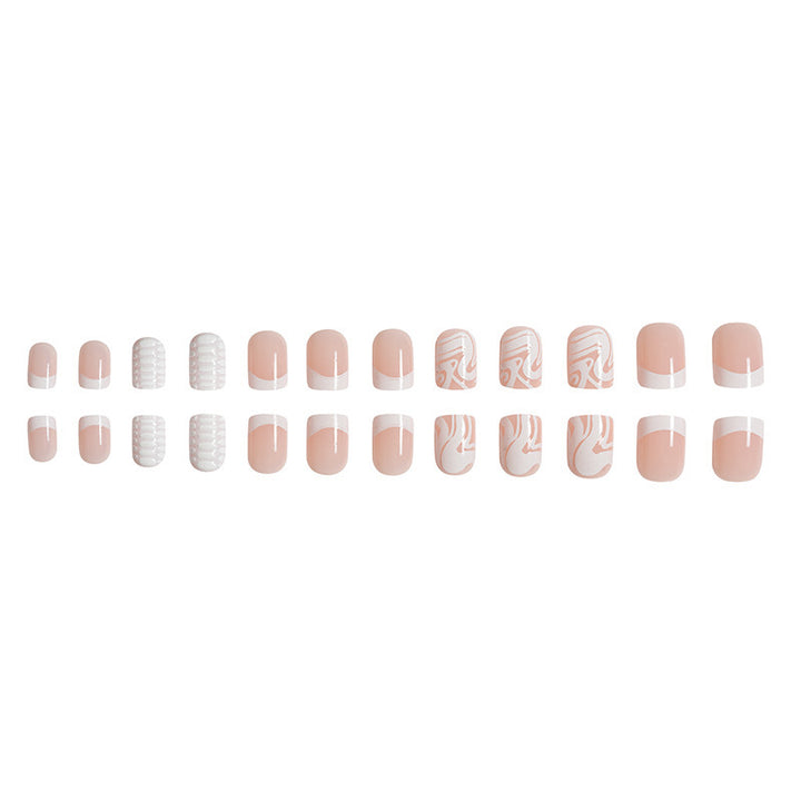 Artistic Acrylic Nail Extensions with Marble Design Stornfield