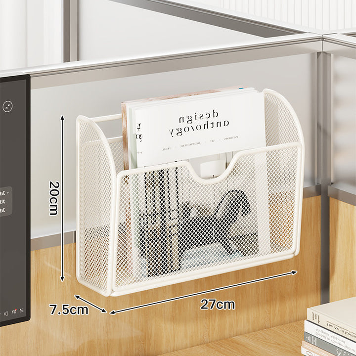 Mesh Partition-Mount Desk File and Magazine Organizer