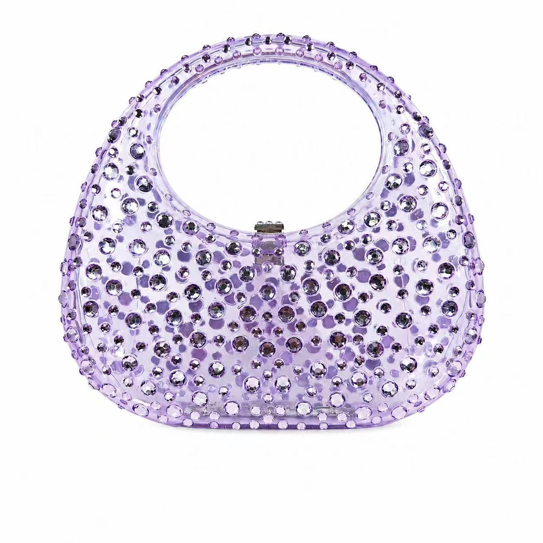Stylish Bejeweled Acrylic Handheld Clutch
