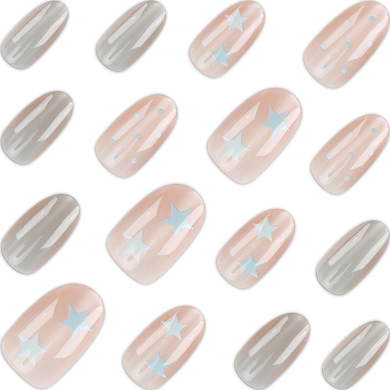 Decorative Ombré Star-Design Press-On Nails Stornfield