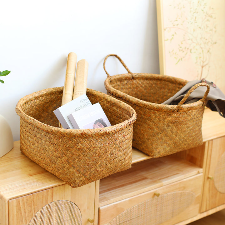 Unisex Natural Fiber Storage Basket with Wide Rim Stornfield