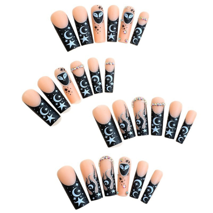 Celestial-Themed Press-On Nail Art Stornfield
