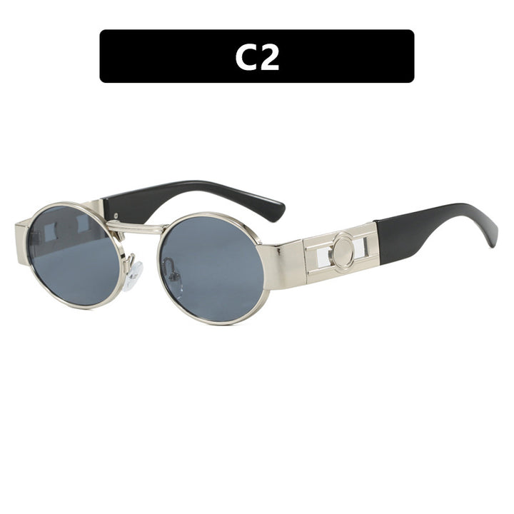 Ladies round sunglasses with fashionable metal frame and UV protection Stornfield