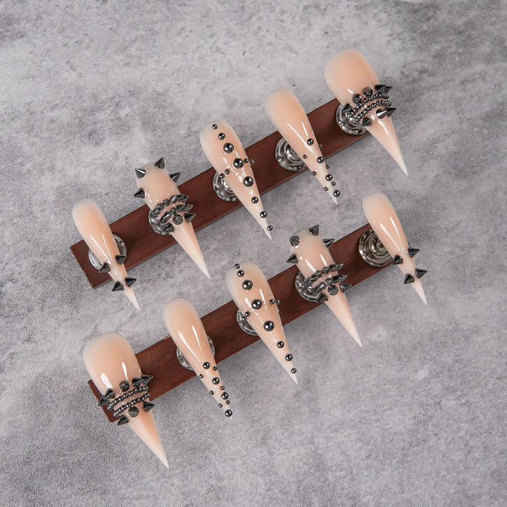 Stiletto Press-On Nail Enhancements with Gem Accents