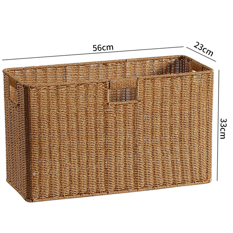 Rectangular Woven Storage Basket with Cut-Out Handles Stornfield