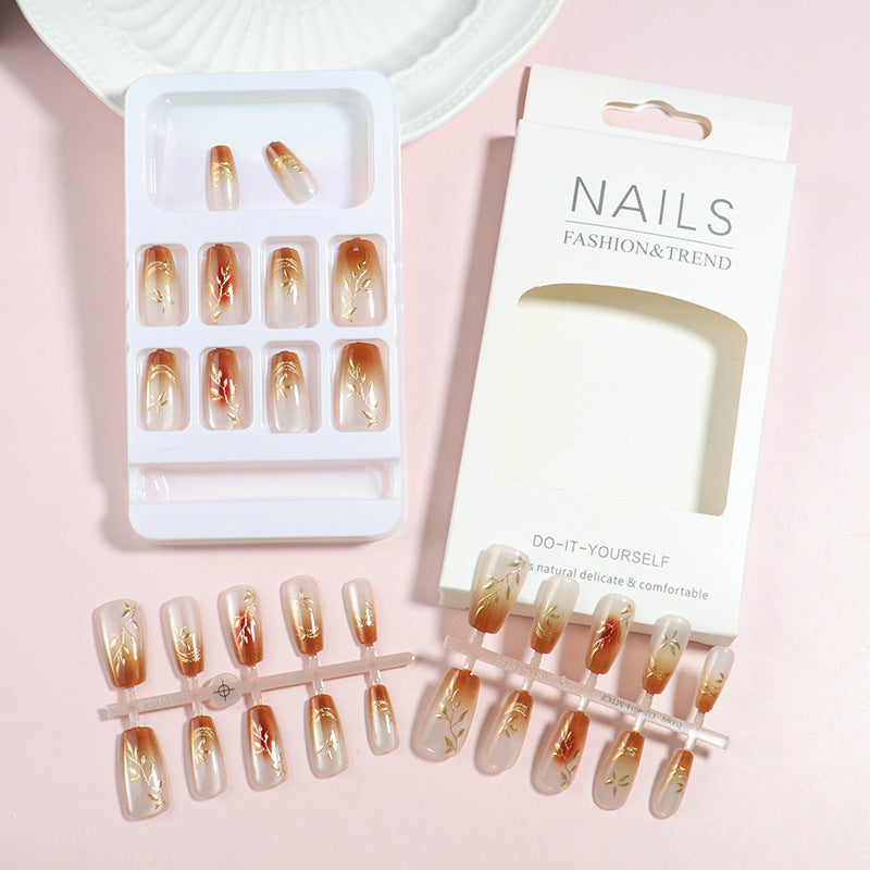 Premium Heart-Embellished Press-On Nail Set Stornfield