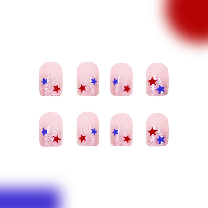 Star-Embellished Glitter Tips Press-On Nails Stornfield