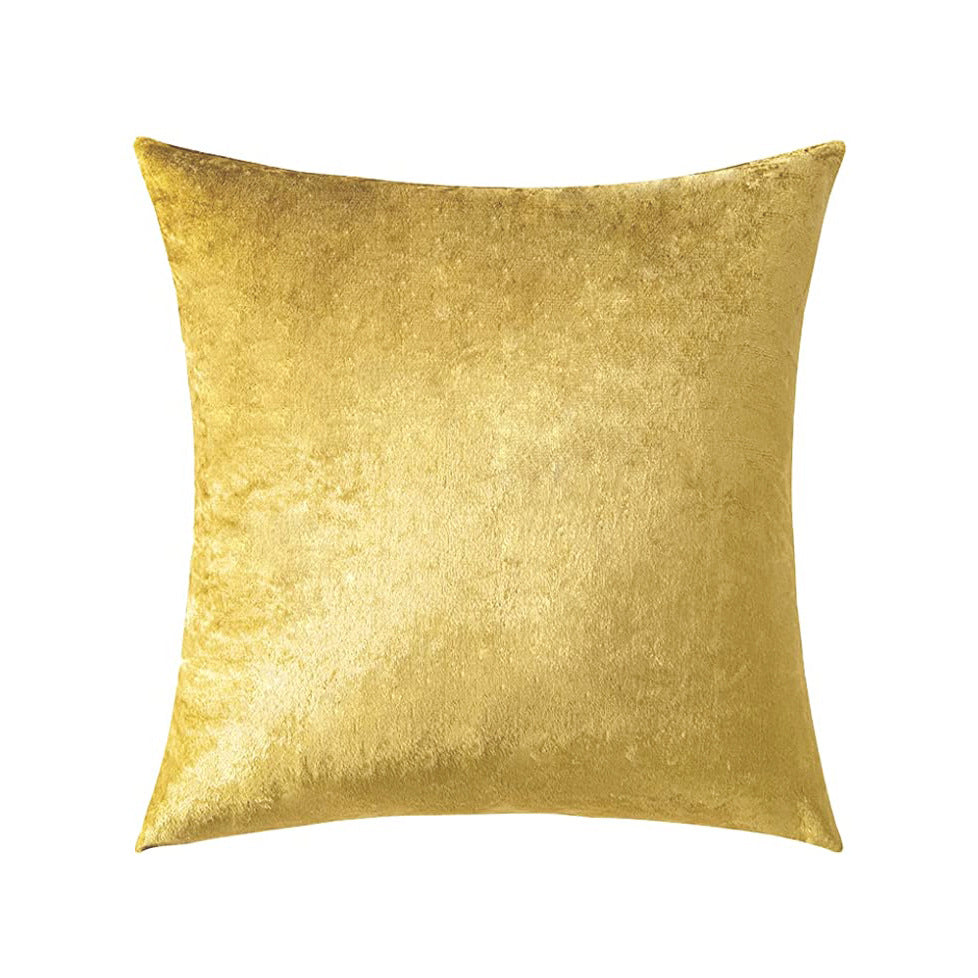 Square Crushed Velvet Decorative Throw Pillow Covers with Hidden Zipper