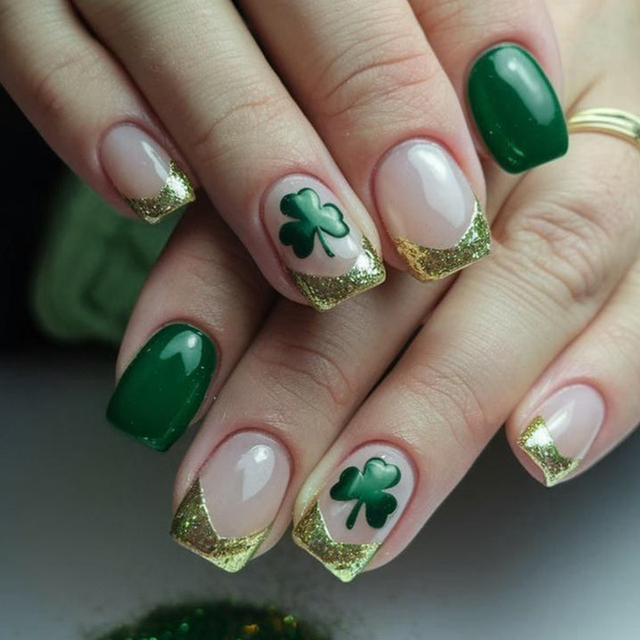 Festive Shamrock-Themed Nail Art Extensions Stornfield