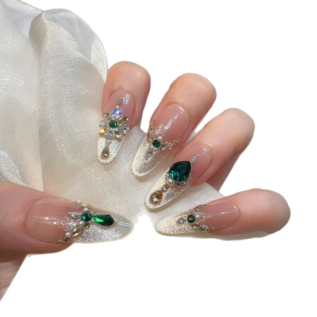 Luxurious Rhinestone Embellished Press-On Nails Stornfield