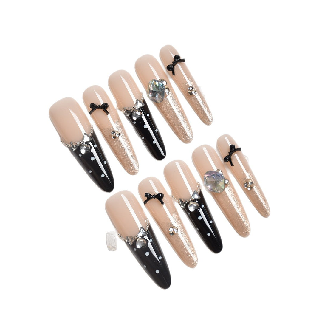 Elegant Crystal-Embellished Stiletto Press-On Nails Stornfield
