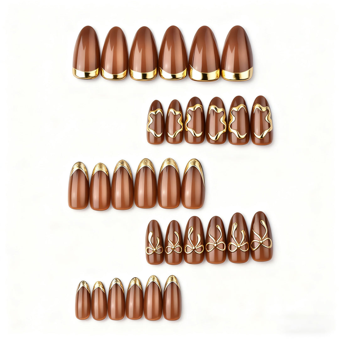 Elegant artificial nails with gold accents Stornfield