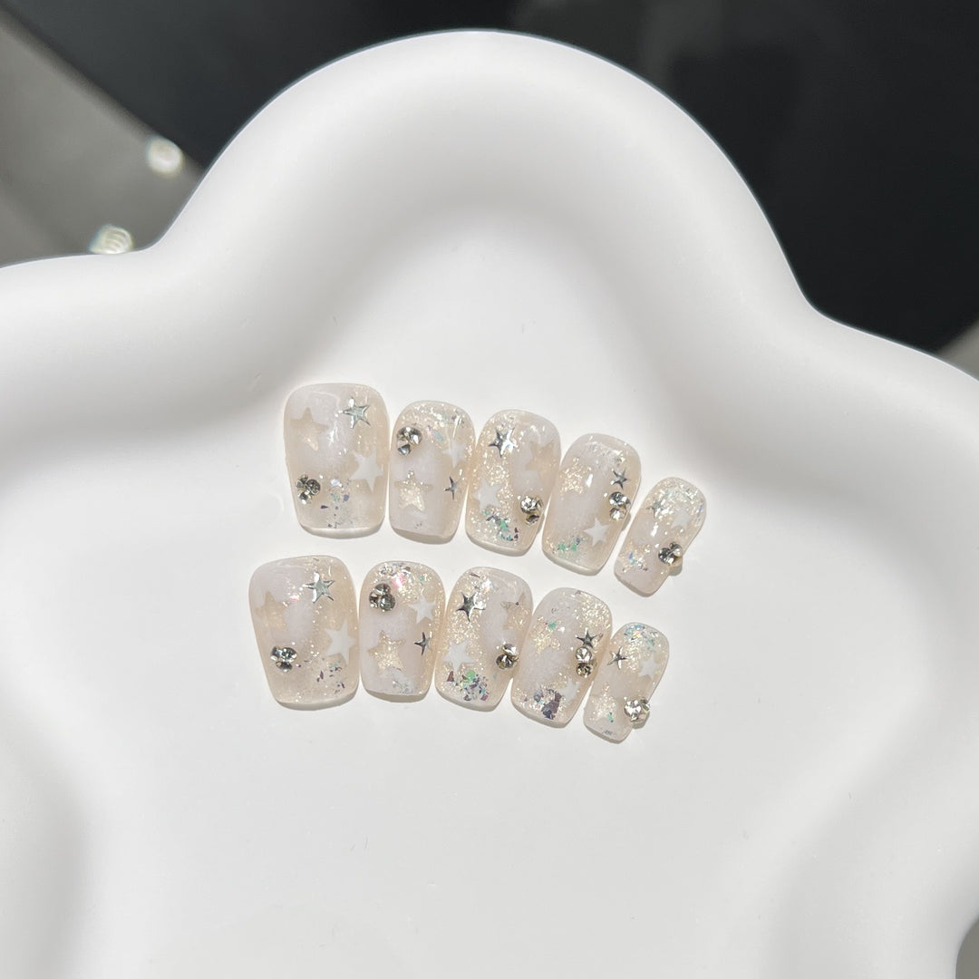 Decorative Star-Accent Press-On Nail Set Stornfield
