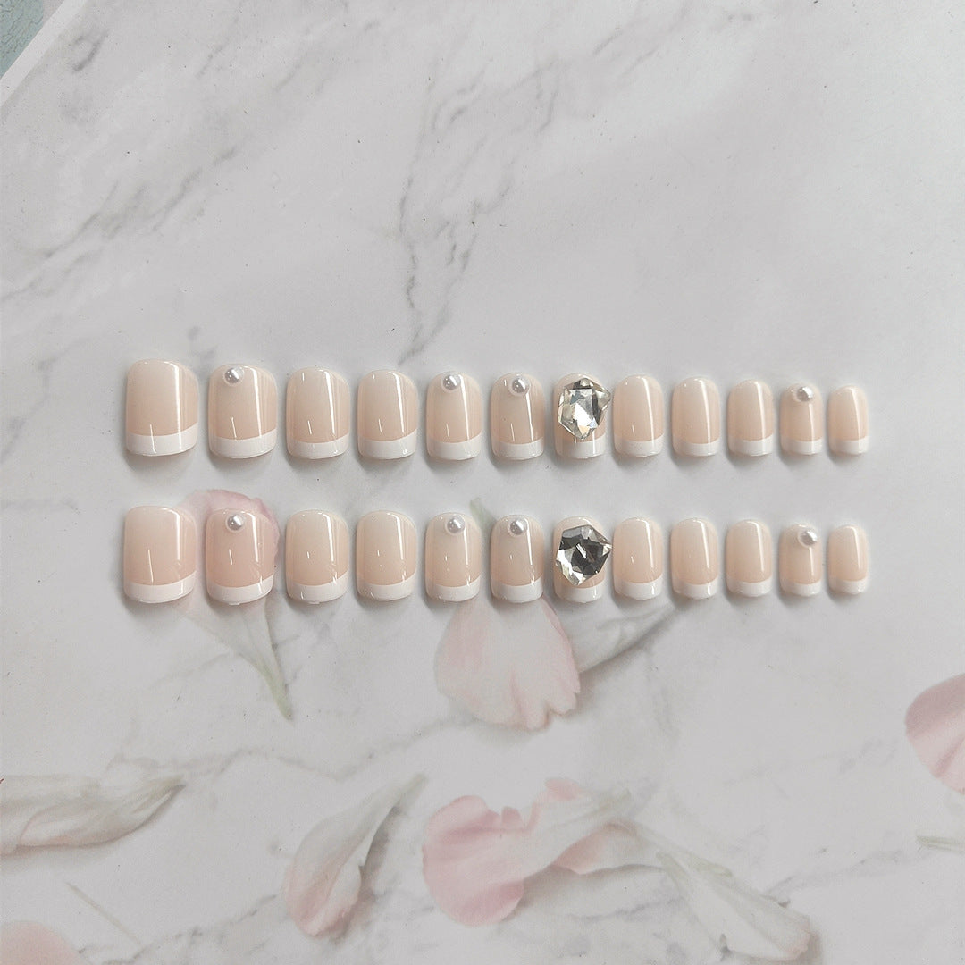 Elegant Gemstone-Embellished Press-On Nail Set Stornfield