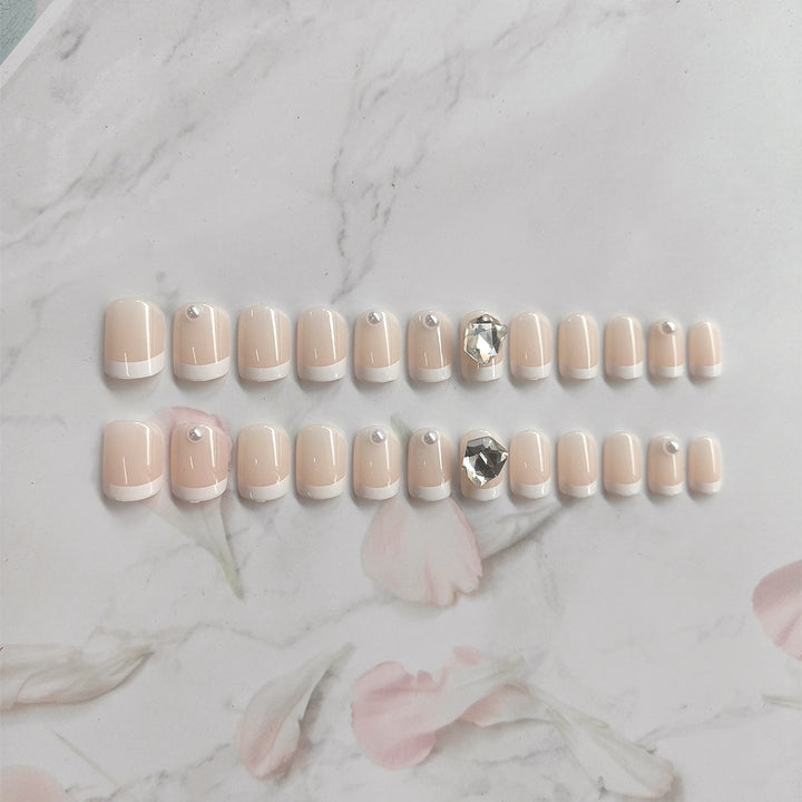 Elegant Gemstone-Embellished Press-On Nail Set Stornfield