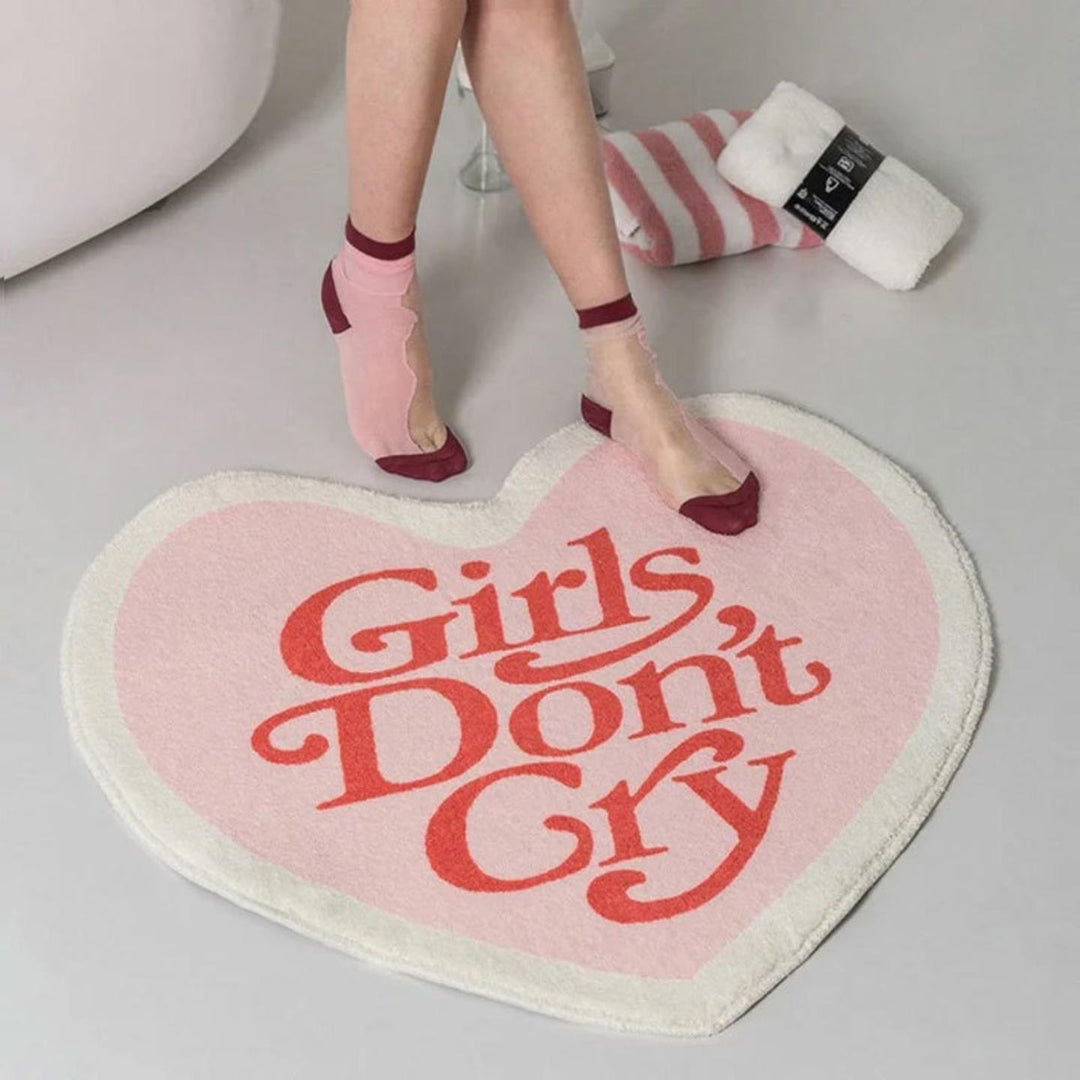 Heart-Shaped Plush Bath Mat