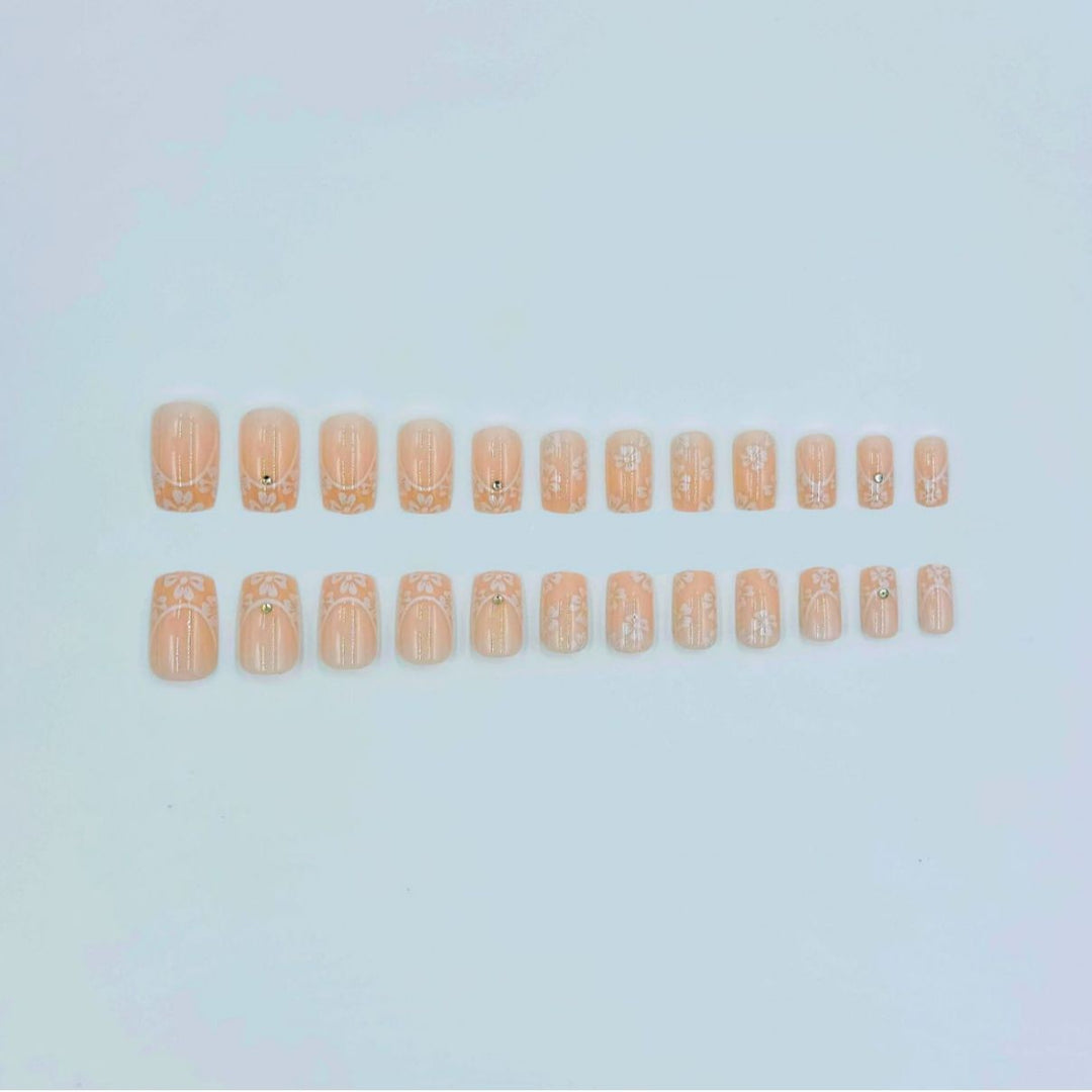 Floral French Tip Acrylic Nail Art Kit