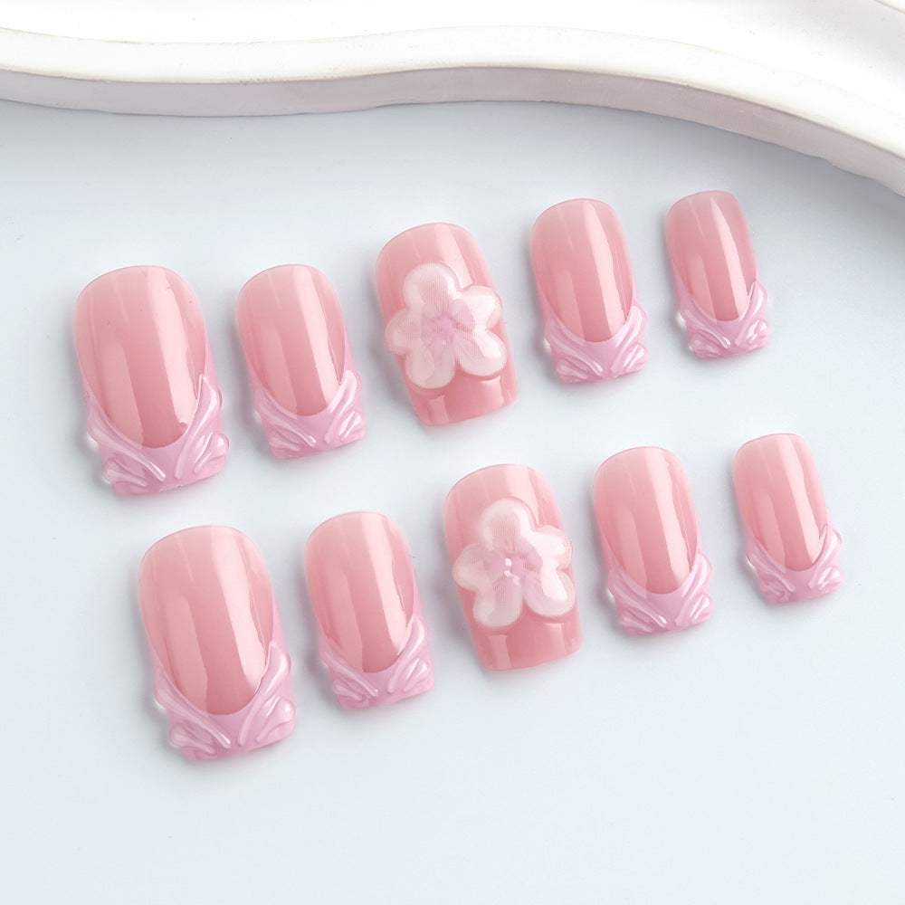 Elegant Floral Luxury Press-On Nails Stornfield