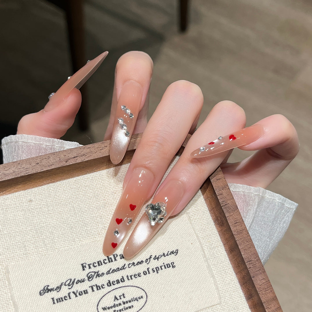 Glamorous Crystal-Embellished Press-On Nails Stornfield