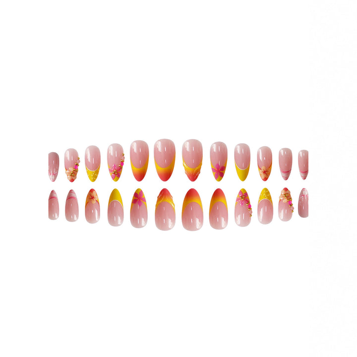 Artistic Floral Accent Press-On Nail Set Stornfield