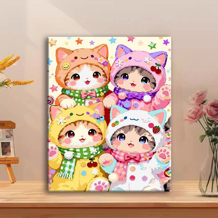 Cute Cat Character Canvas Art Print Stornfield