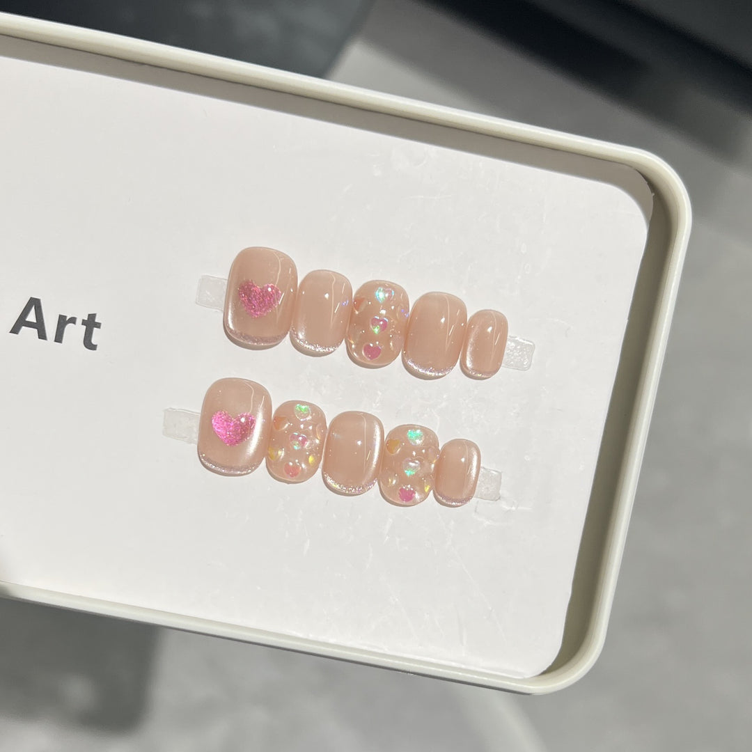 Heart-Accent Press-On Nail Set Stornfield