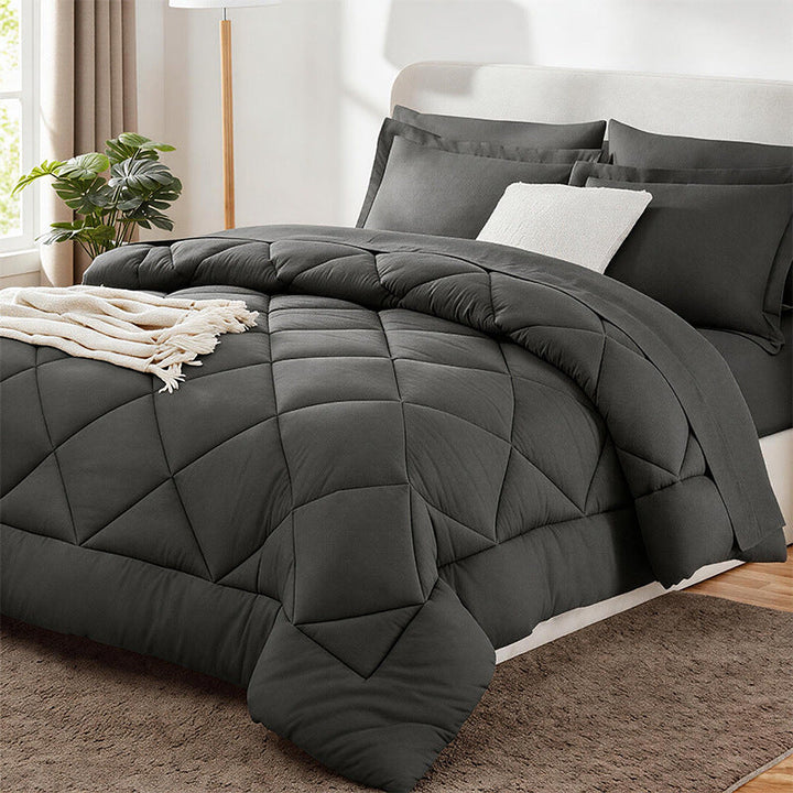 Luxurious Diamond Quilted Comforter Set Stornfield
