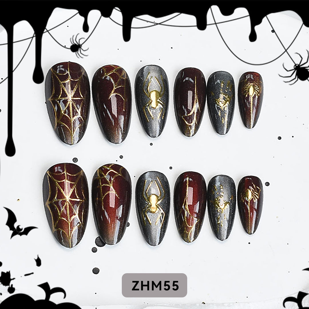 Halloween-Themed Artistic Press-On Nail Set Stornfield