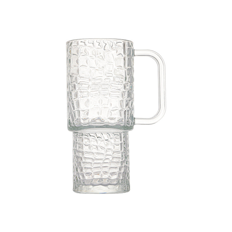 Unisex glass tumbler with textured design by Stornfield