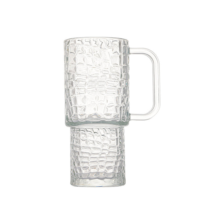 Unisex glass tumbler with textured design by Stornfield