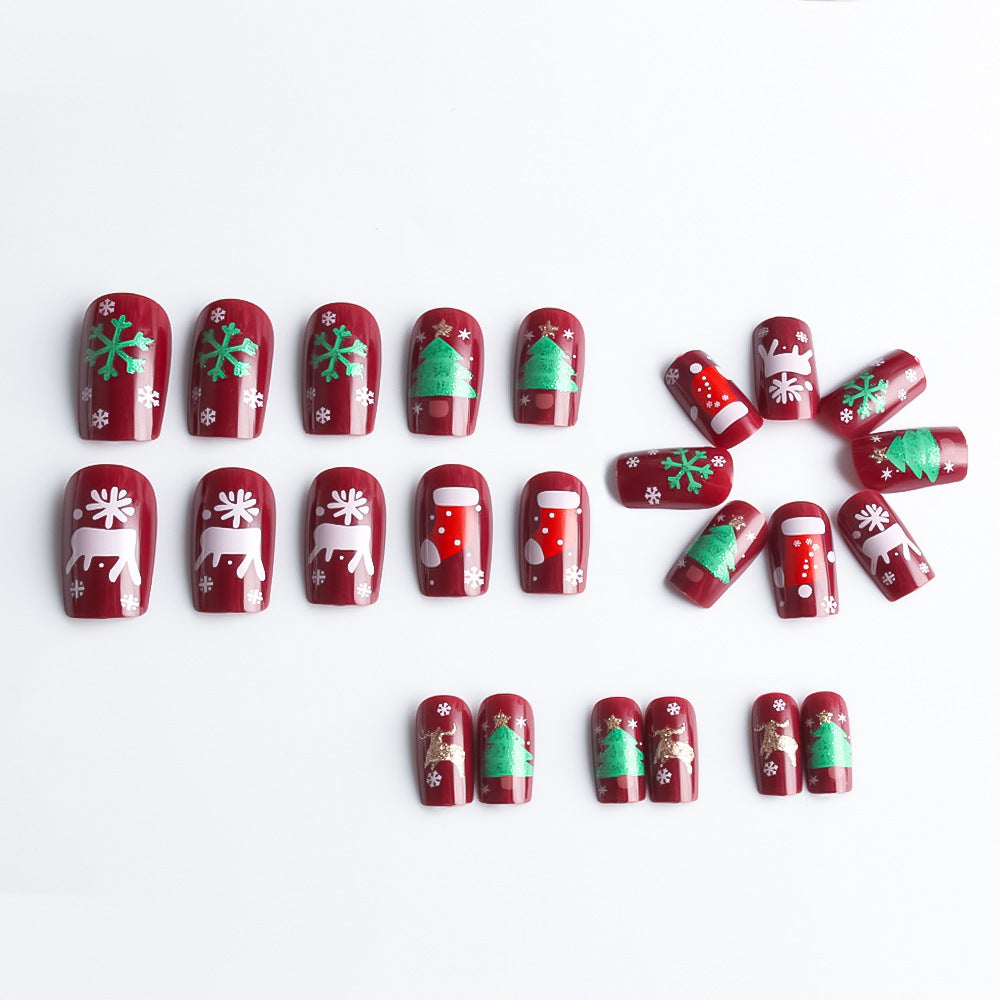 Festively Themed Press-On Nail Art Set Stornfield
