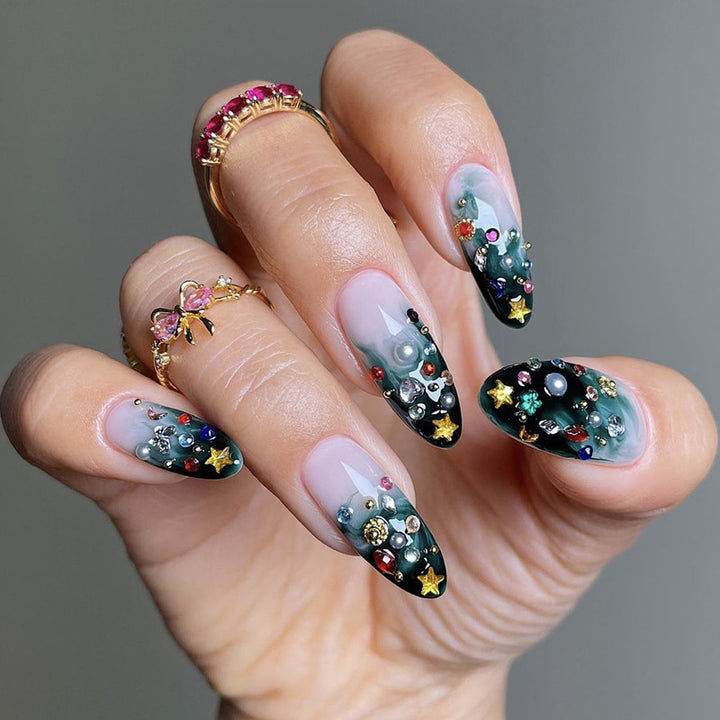 Artistic Press-On Nail Collection with Decorative Elements Stornfield