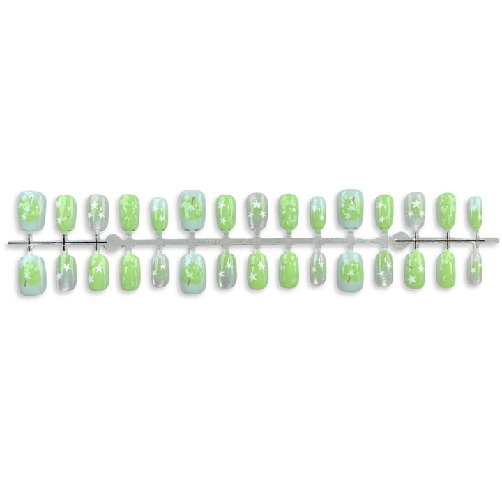 Glittering Star-Themed Press-On Nail Set