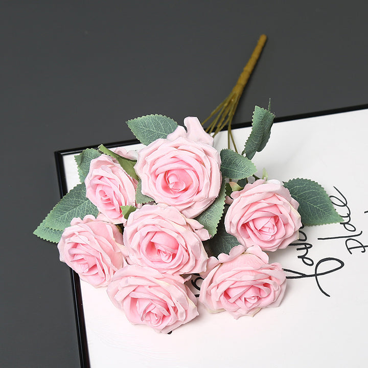 Faux Rose Floral Bouquet for Home Decor