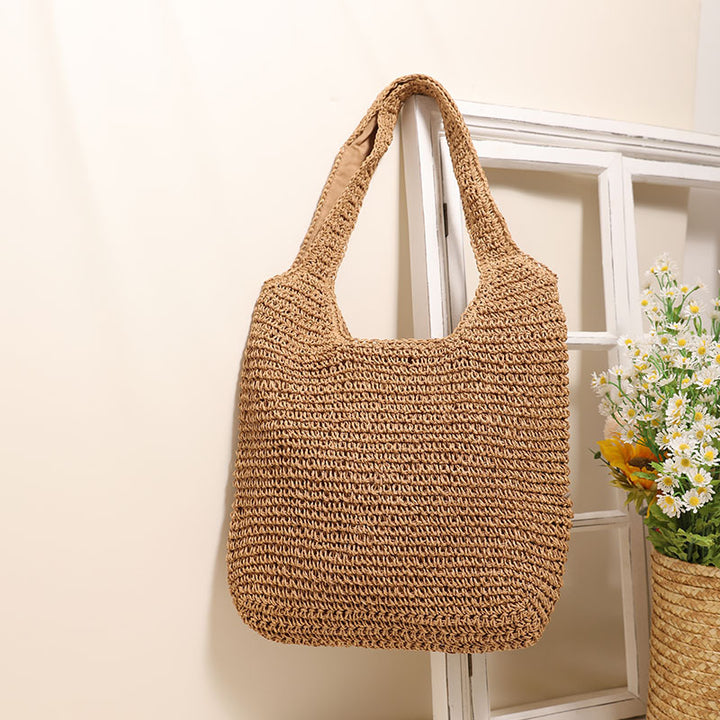 Spacious and Handcrafted Straw Tote Bag with Comfortable Shoulder Strap Stornfield