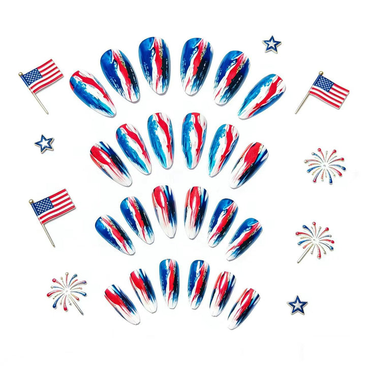 Artificial Nail Art with Abstract Color Design Stornfield