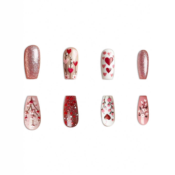 Heart-Themed Decorative Press-On Nail Art Stornfield