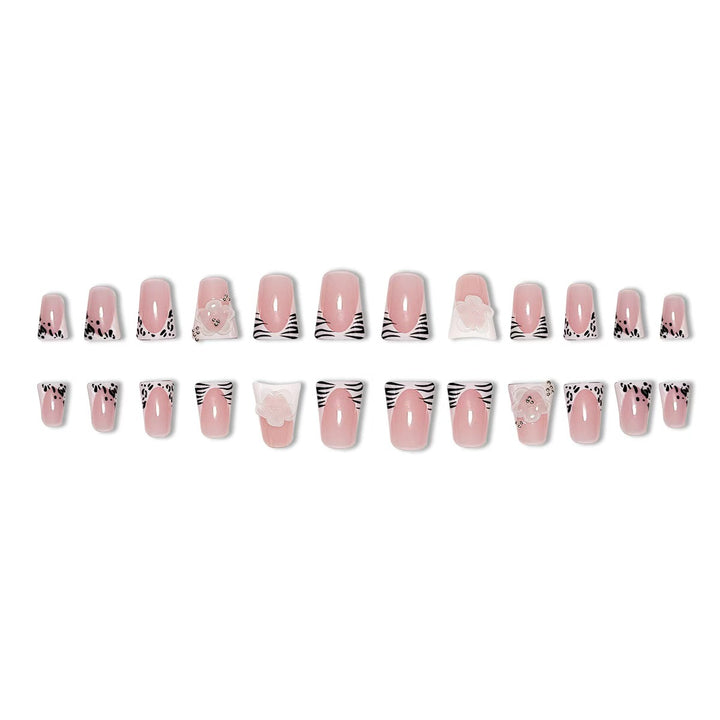 Luxury Floral French Tip Nail Extensions Stornfield