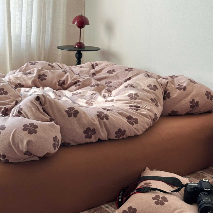 Cherry-Print Cotton Jersey Duvet Cover Set with Matching Pillowcases