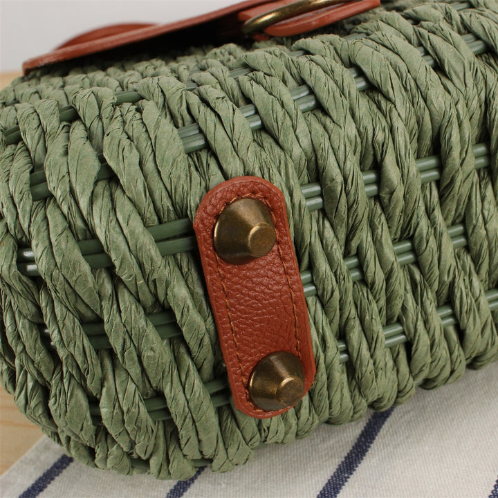Handbag with Elegant Leather Lid and Woven Design Stornfield