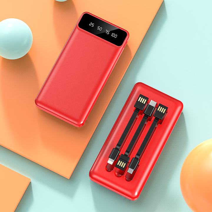 Portable power bank with integrated multi-cable and digital charging display Stornfield