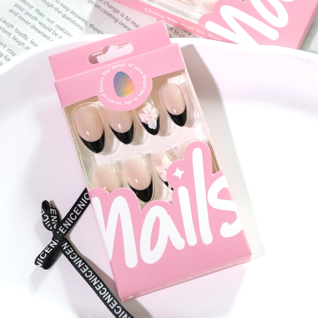 Elegant Nail Art with Flower Accents Stornfield