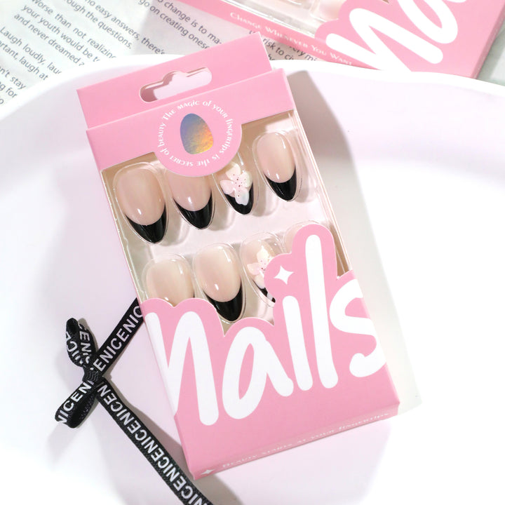 Elegant Nail Art with Flower Accents Stornfield