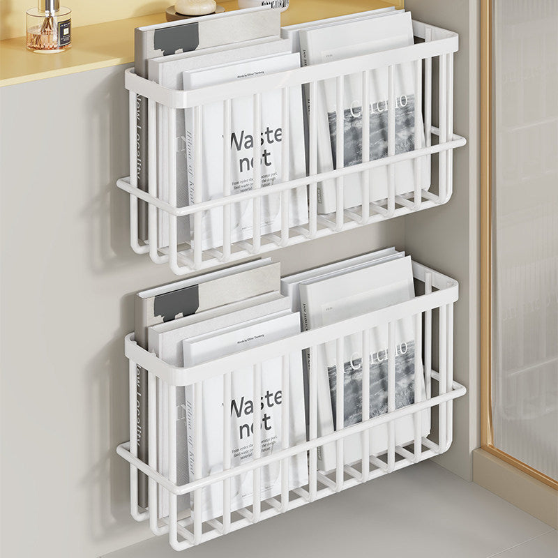 Slim Modular Wall-Mounted Rust-Resistant Metal Magazine and Document Basket