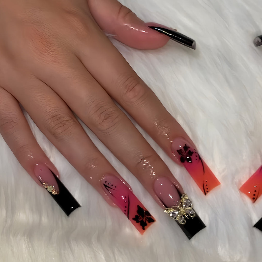 Premium 3D Floral Press-On Nail Art Stornfield