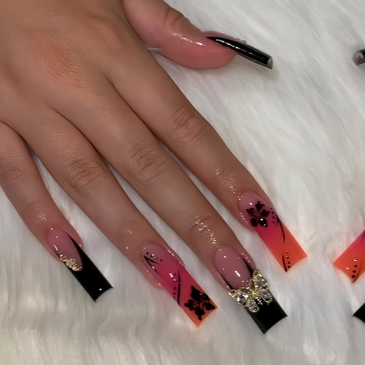 Premium 3D Floral Press-On Nail Art Stornfield
